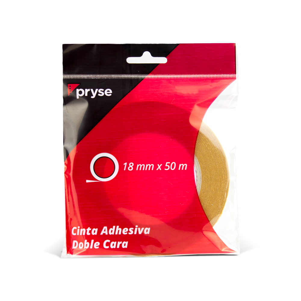 CINTA ADHESIVA DOBLE CARA PRYSE 18MM ANCHO X 50 METROS LARGO
